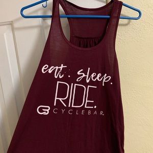 CycleBar Burgundy Eat Sleep Ride Tank Top
